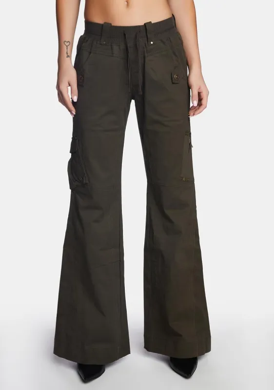 Olive Prilla Cargo Pants sold by Dolls Kill