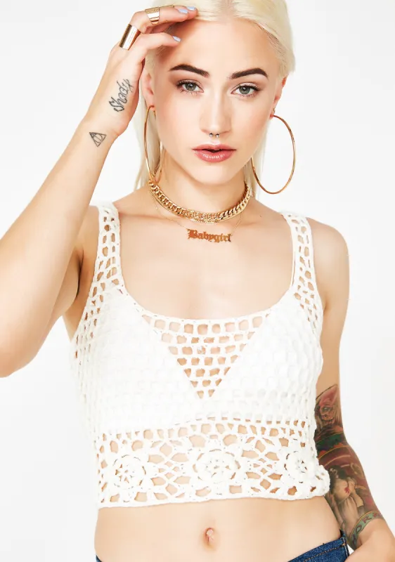 Pure The Crows Are Comin' Crochet Top sold by Dolls Kill