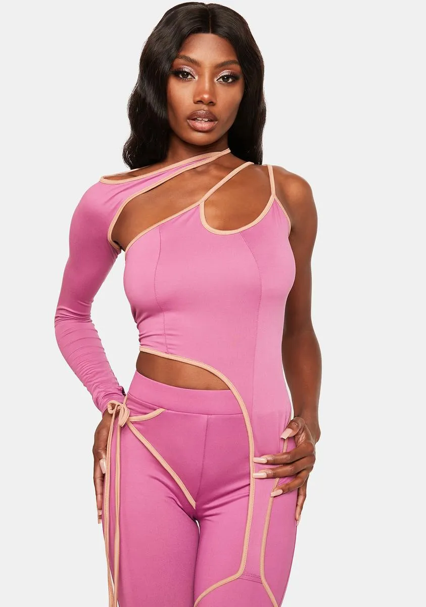 Plum Pull Shapes Pants Set sold by Dolls Kill