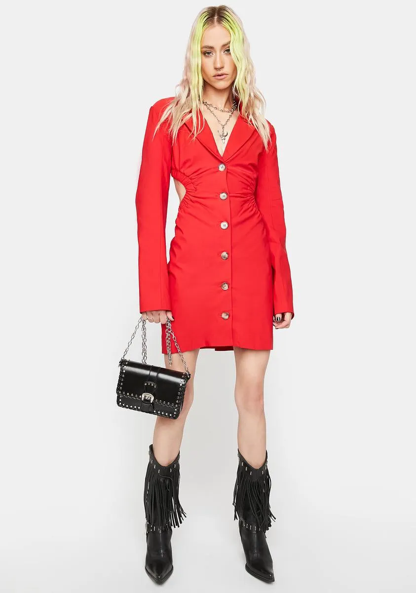 Cherry Boss Moments Cut-Out Blazer Dress sold by Dolls Kill product image thumbnail 3