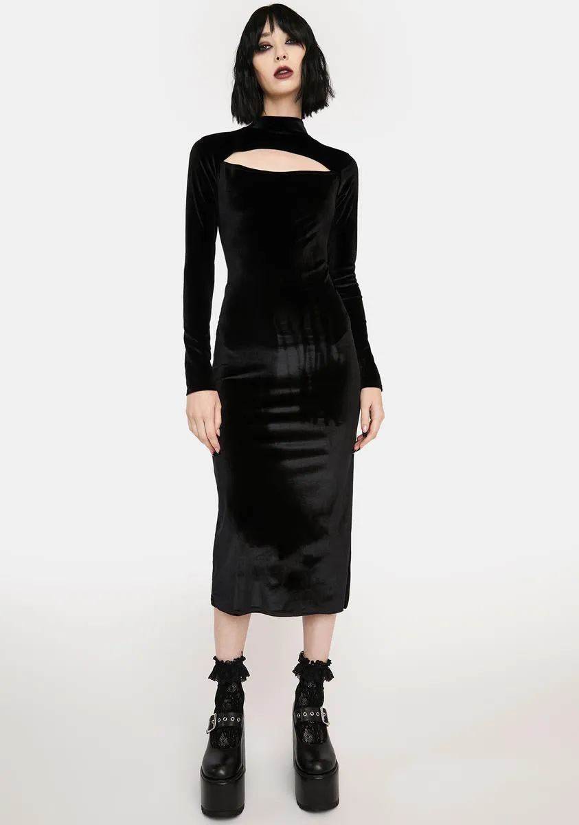 Cut Out Velvet Midi Dress sold by Dolls Kill product image thumbnail 3