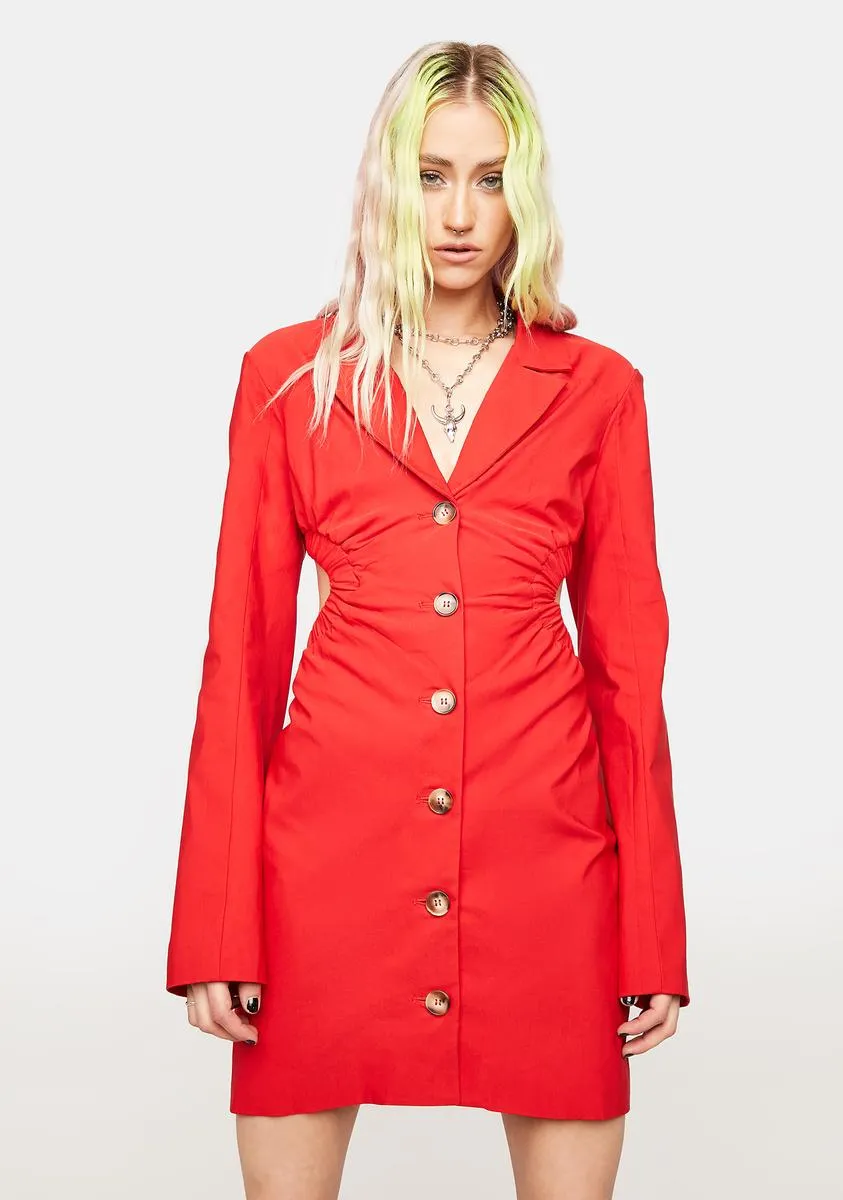 Cherry Boss Moments Cut-Out Blazer Dress sold by Dolls Kill