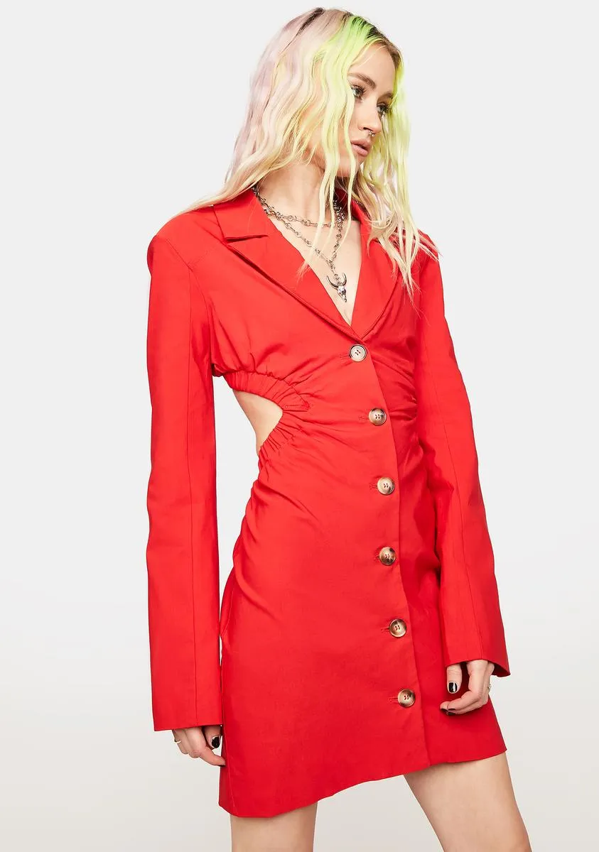 Cherry Boss Moments Cut-Out Blazer Dress sold by Dolls Kill product image thumbnail 4