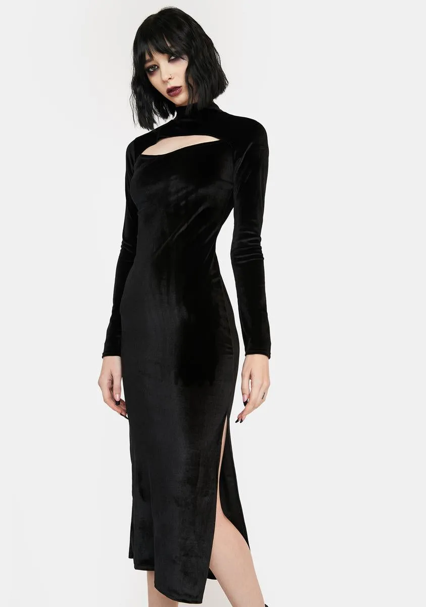 Cut Out Velvet Midi Dress sold by Dolls Kill