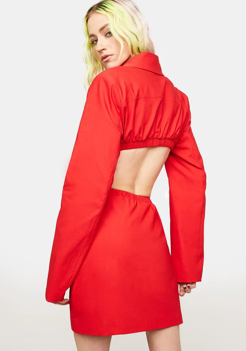 Cherry Boss Moments Cut-Out Blazer Dress sold by Dolls Kill product image thumbnail 2