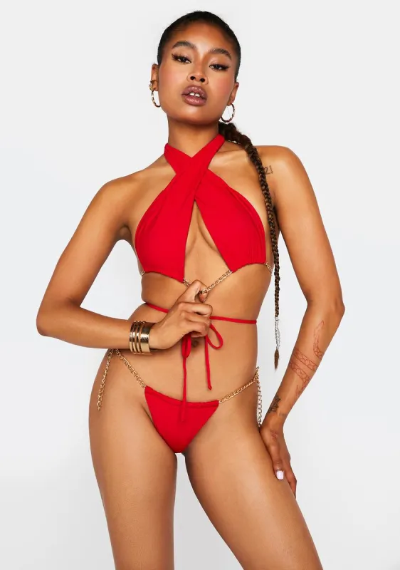 Blazed Chain of Love Strappy Bikini Set sold by Dolls Kill