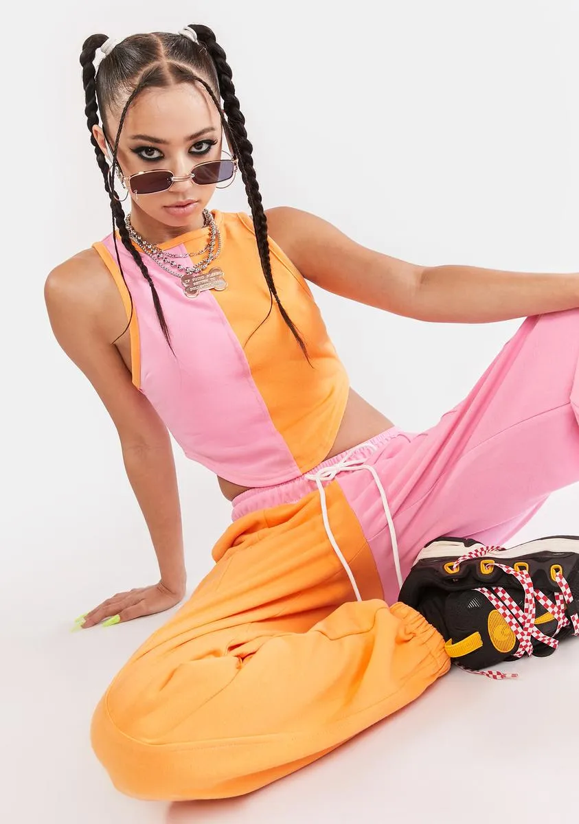 In Ur Dreamsicle Two Tone Lounge Set sold by Dolls Kill