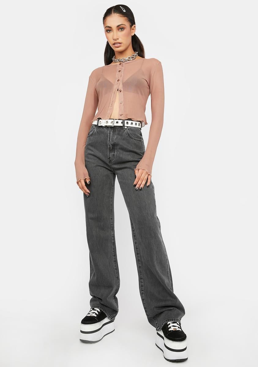 Brown Mesh Cardigan sold by Dolls Kill product image thumbnail 3