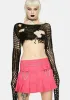 Pink Stud And Chain Mini Skirt sold by Dolls Kill