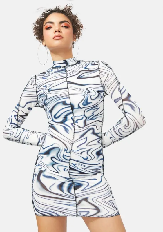 On Your Frequency Mesh Bodycon Dress sold by Dolls Kill