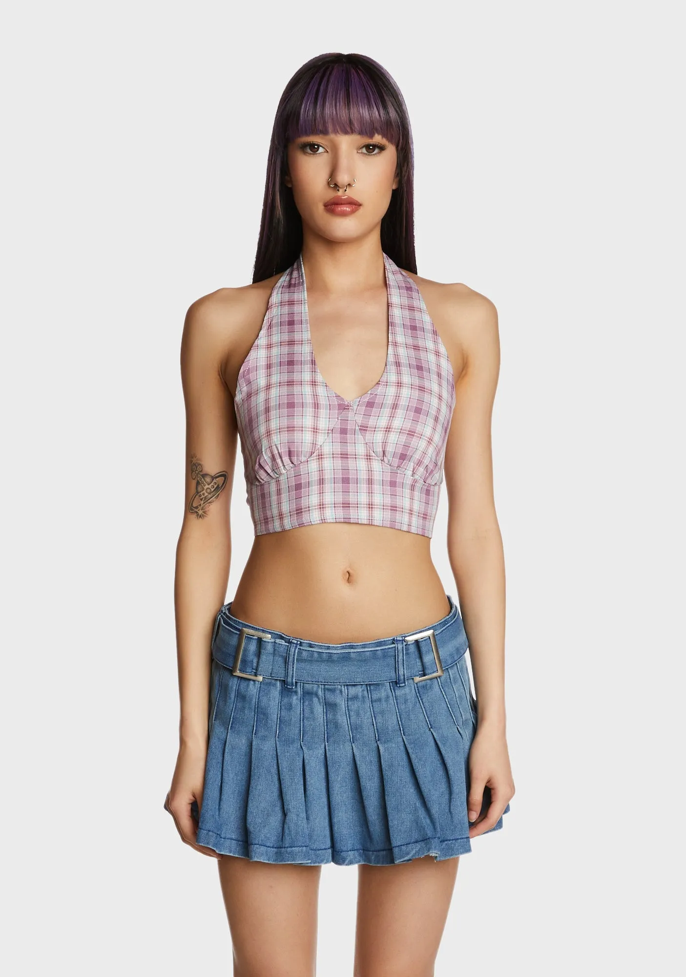 Your Calling Plaid Top sold by Dolls Kill