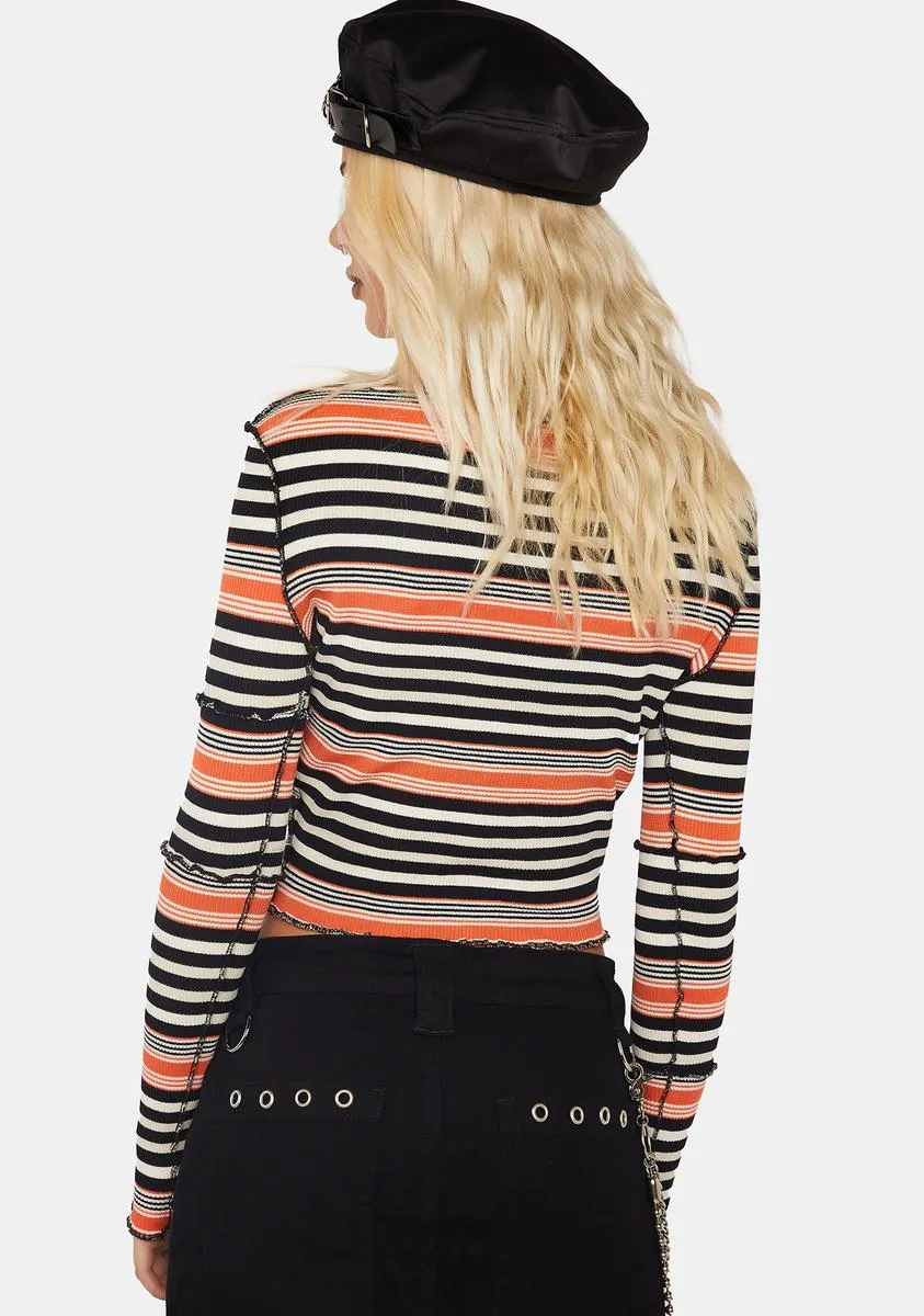 Bella Striped Long Sleeve Tee sold by Dolls Kill product image thumbnail 4