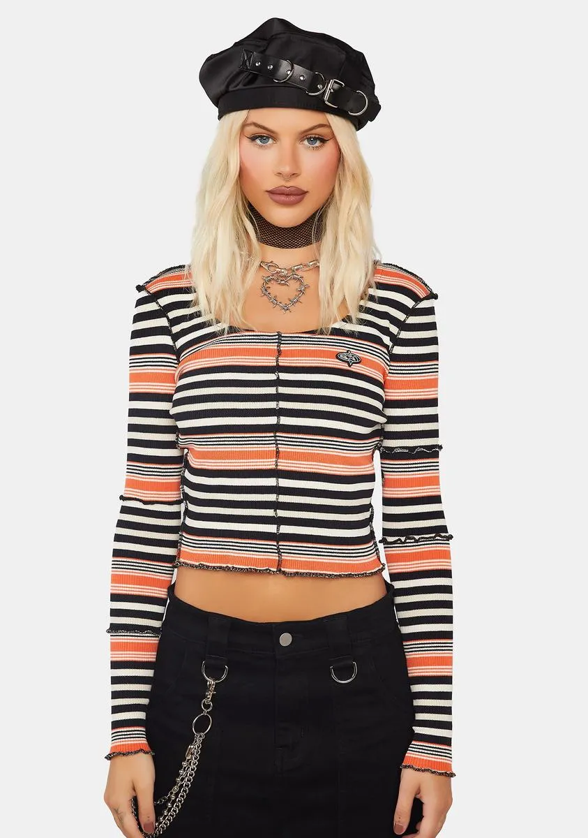 Bella Striped Long Sleeve Tee sold by Dolls Kill