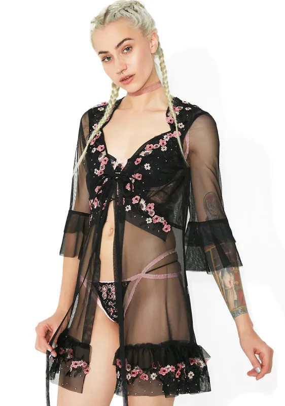 Hibiscus Tulle Robe sold by Dolls Kill