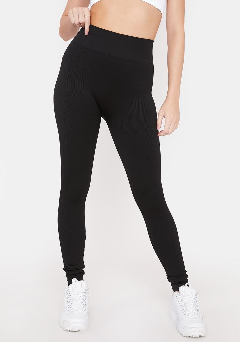 Night Get Lucky Ribbed Leggings sold by Dolls Kill