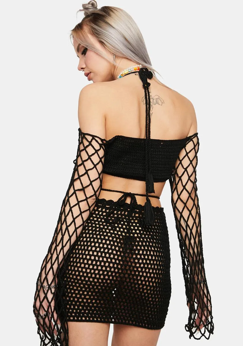 Noir Day In The Sun Crochet Skirt Set sold by Dolls Kill product image thumbnail 4