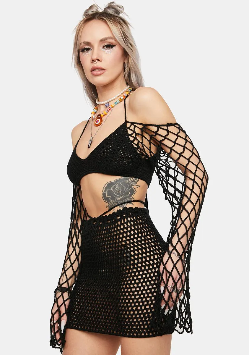 Noir Day In The Sun Crochet Skirt Set sold by Dolls Kill product image thumbnail 2