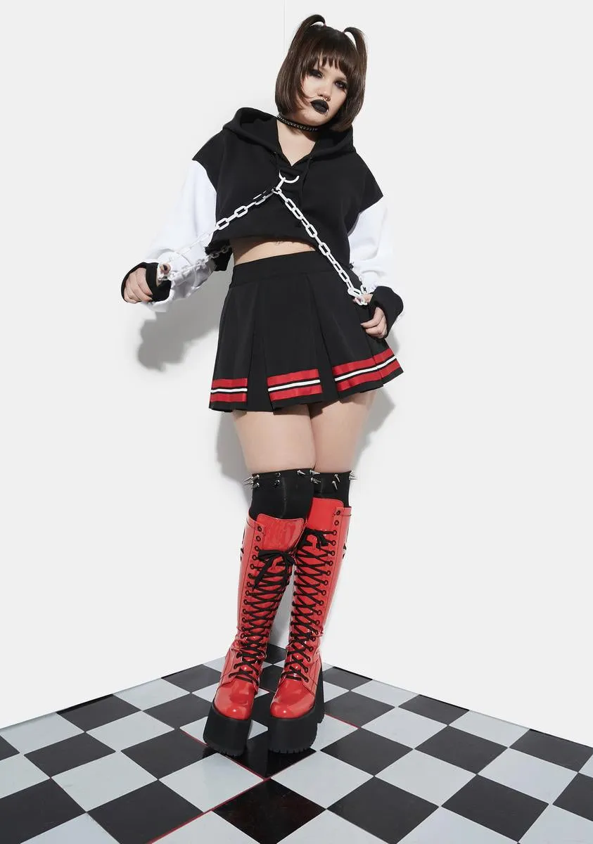 Plus Love Riot Chained Crop Hoodie sold by Dolls Kill product image thumbnail 3