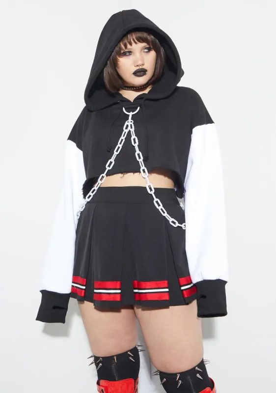 Plus Love Riot Chained Crop Hoodie sold by Dolls Kill
