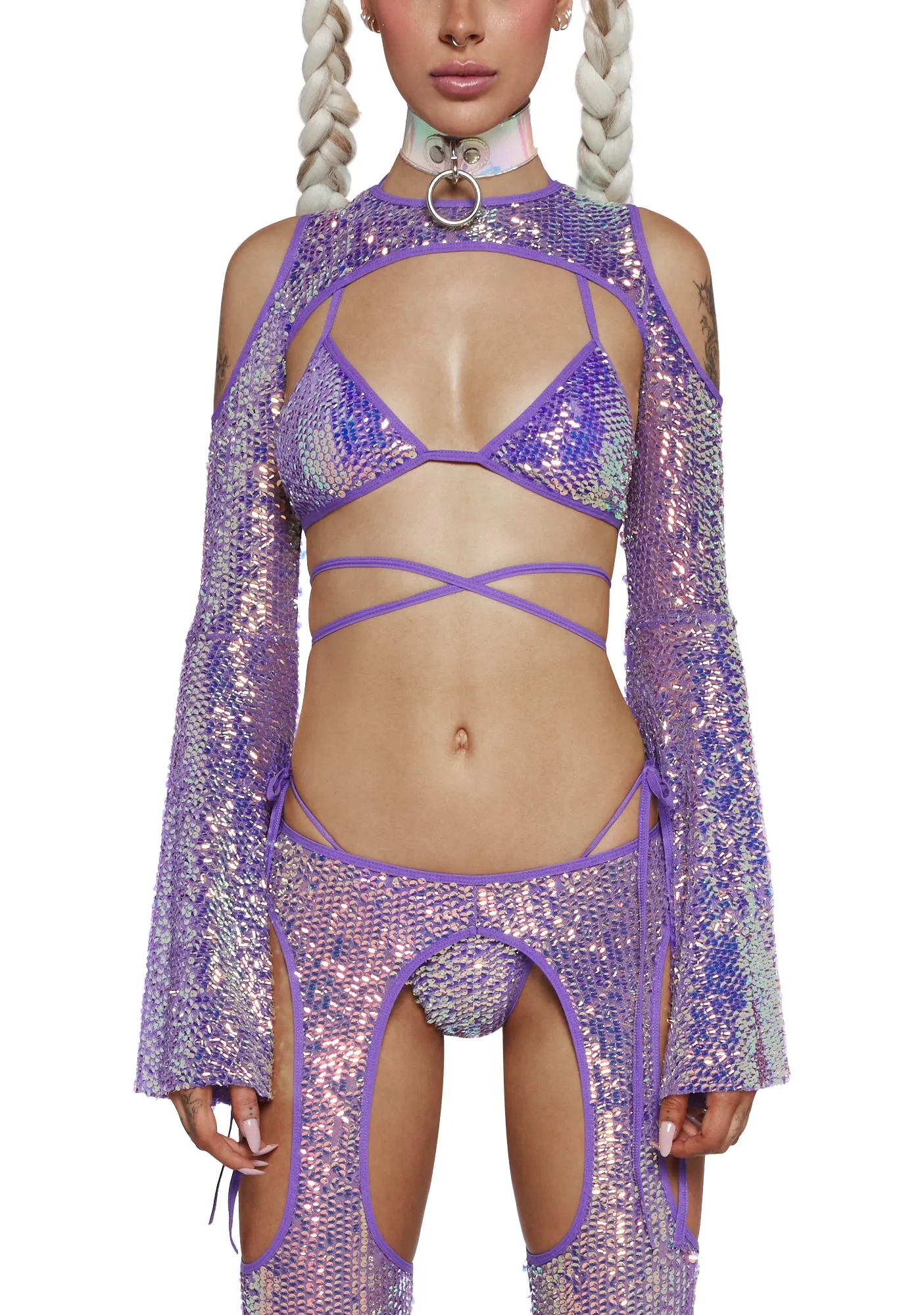 Royal Reef Diva Sequin Shrug - Purple sold by Dolls Kill product image thumbnail 5