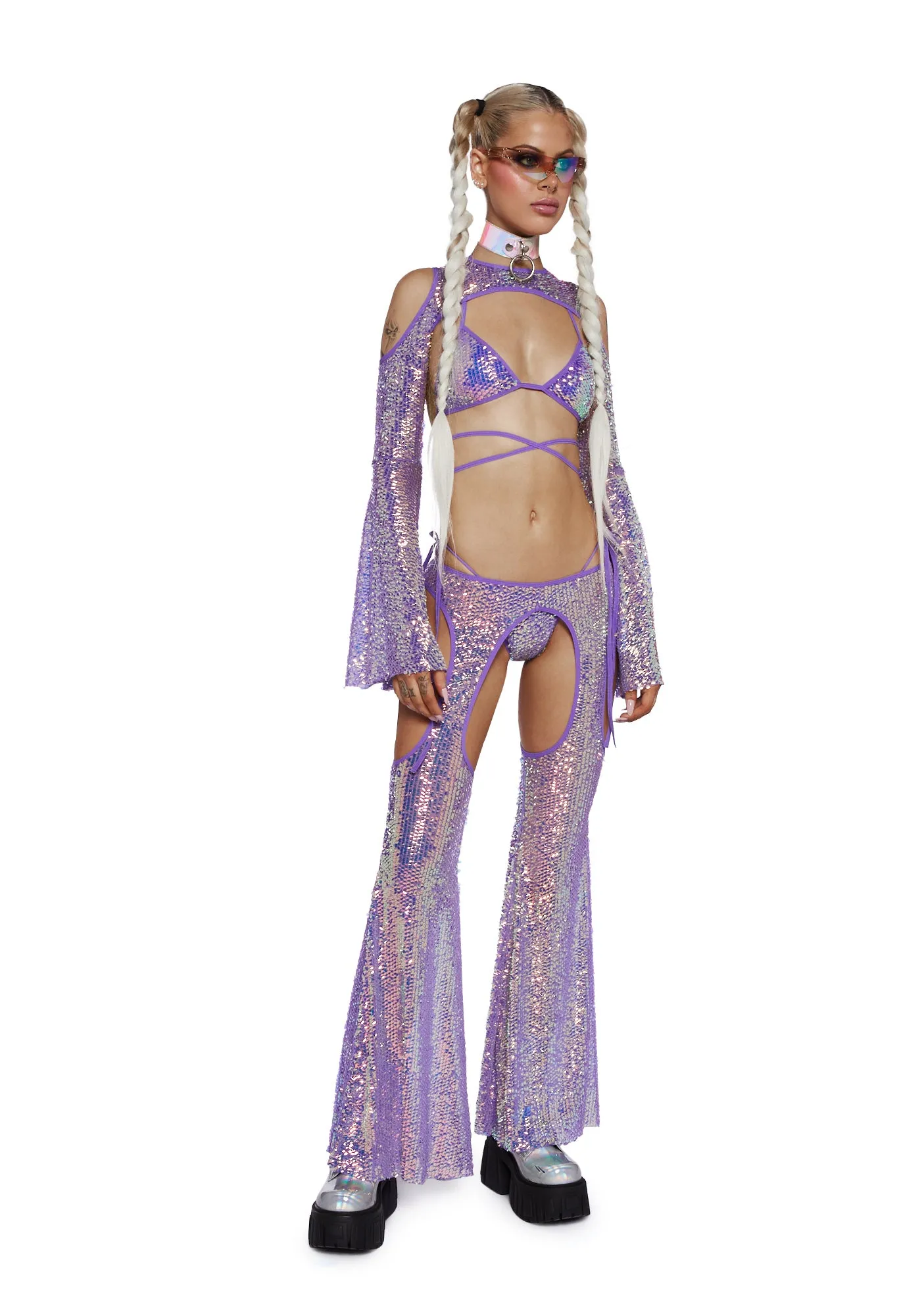 Royal Reef Diva Sequin Shrug - Purple sold by Dolls Kill product image thumbnail 2