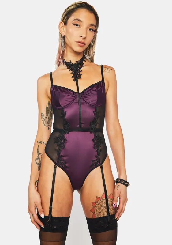 All Your Attention Satin Teddy sold by Dolls Kill