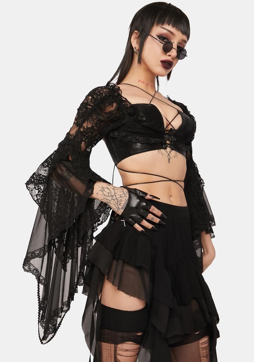 Gothic Mesh Lace Shrug sold by Dolls Kill product image thumbnail 2