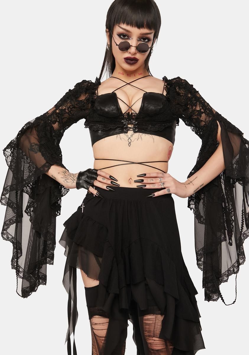 Gothic Mesh Lace Shrug sold by Dolls Kill