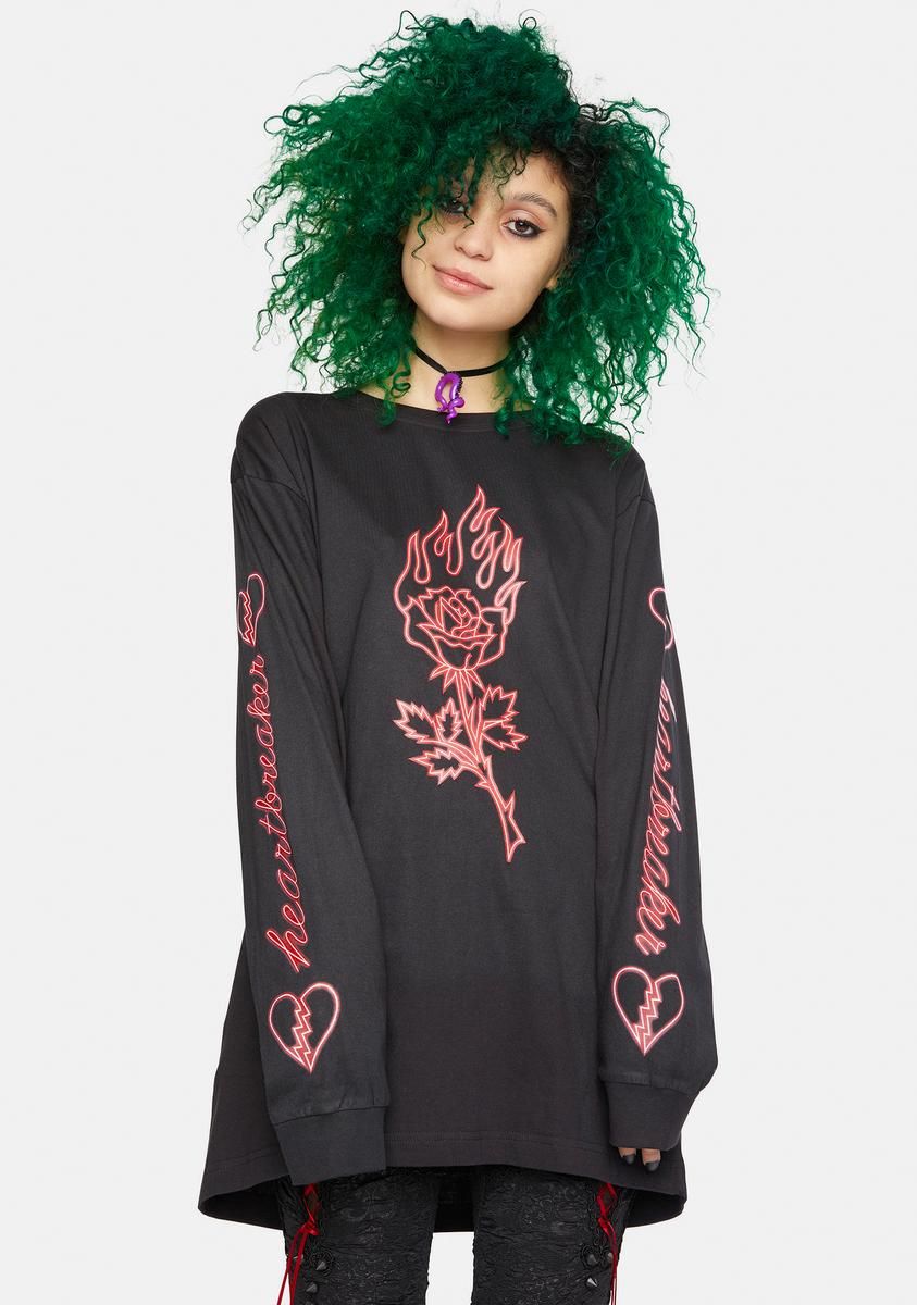 X Nympha Heartbreaker Long Sleeve Tee sold by Dolls Kill