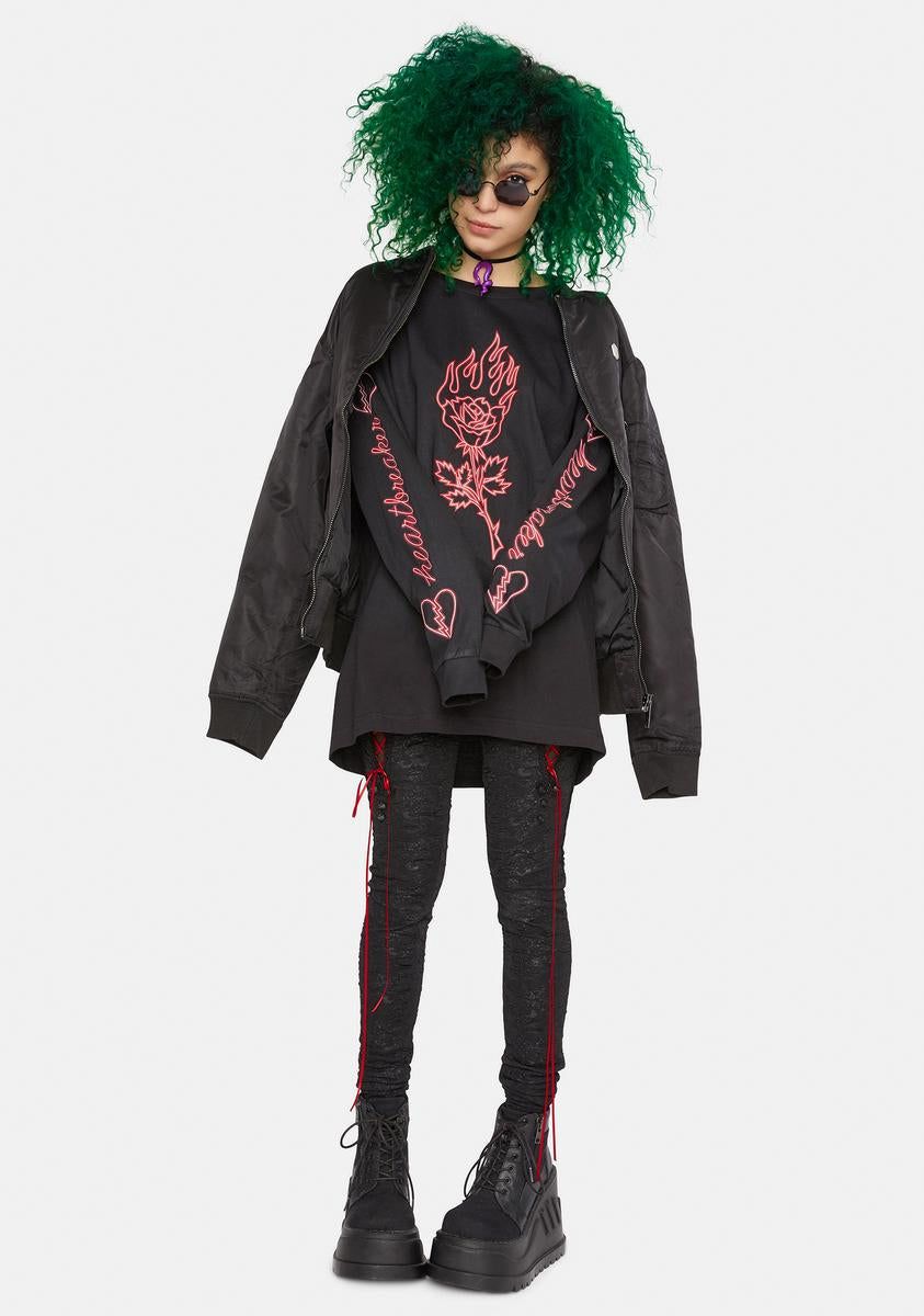 X Nympha Heartbreaker Long Sleeve Tee sold by Dolls Kill product image thumbnail 3