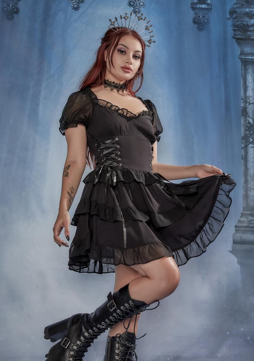 Charmed You Chiffon Babydoll Dress sold by Dolls Kill product image thumbnail 2