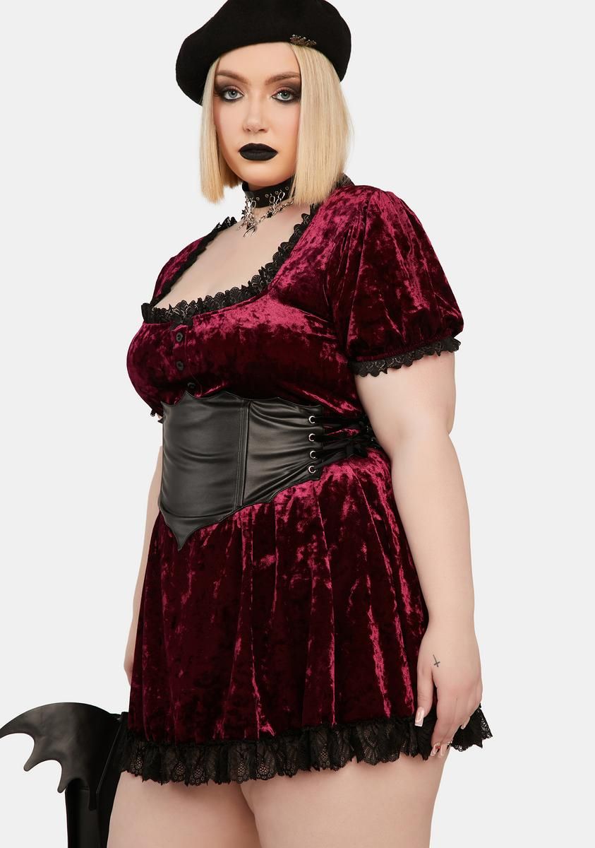 Plus Drinking Your Blood Velvet Mini Dress sold by Dolls Kill product image thumbnail 2