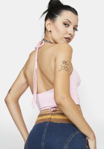 Blush Call You To Me Crop Top sold by Dolls Kill