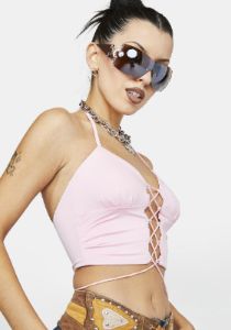 Blush Call You To Me Crop Top sold by Dolls Kill