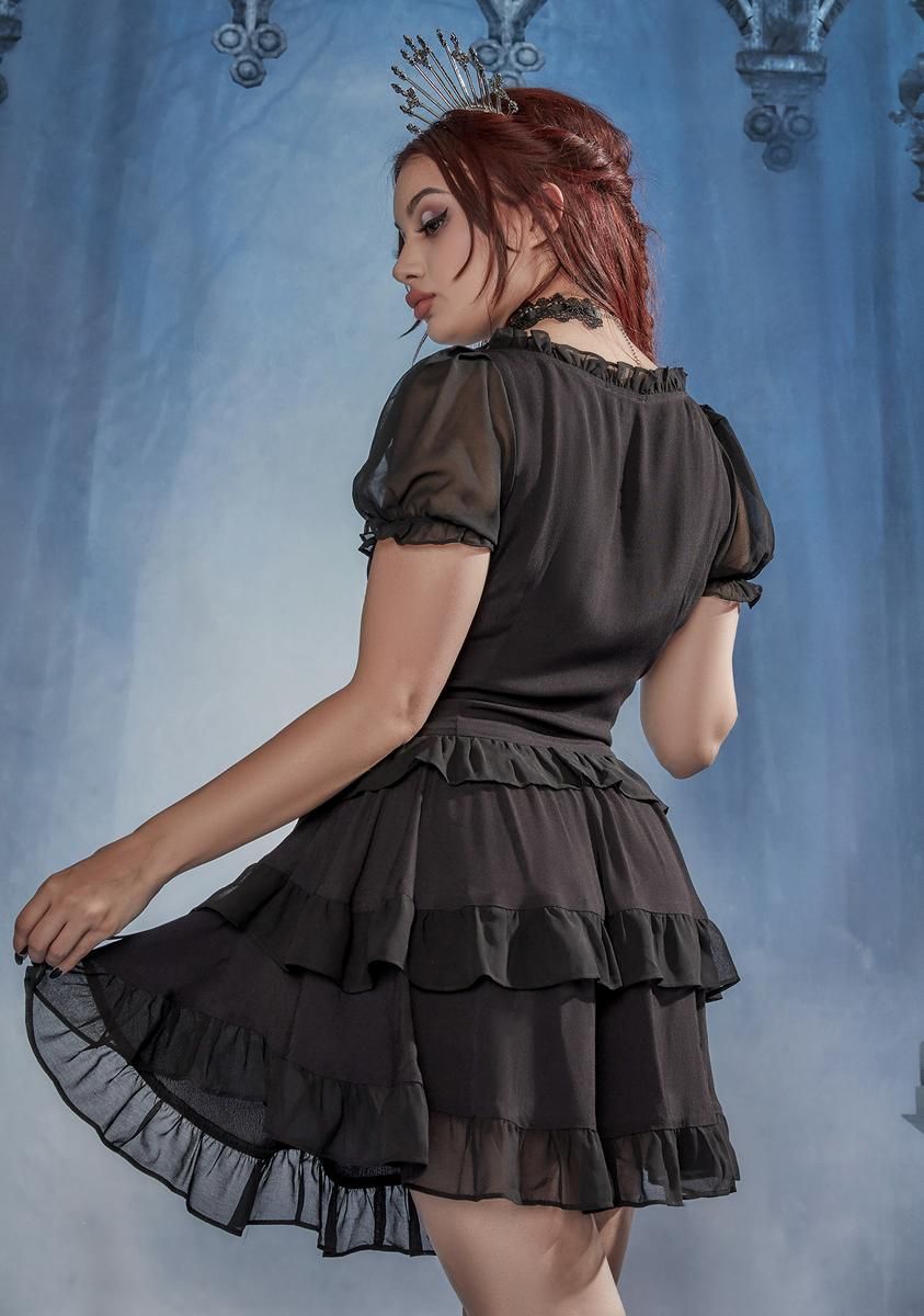 Charmed You Chiffon Babydoll Dress sold by Dolls Kill product image thumbnail 4