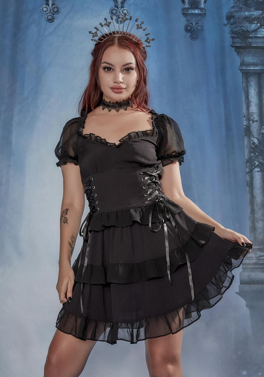 Charmed You Chiffon Babydoll Dress sold by Dolls Kill