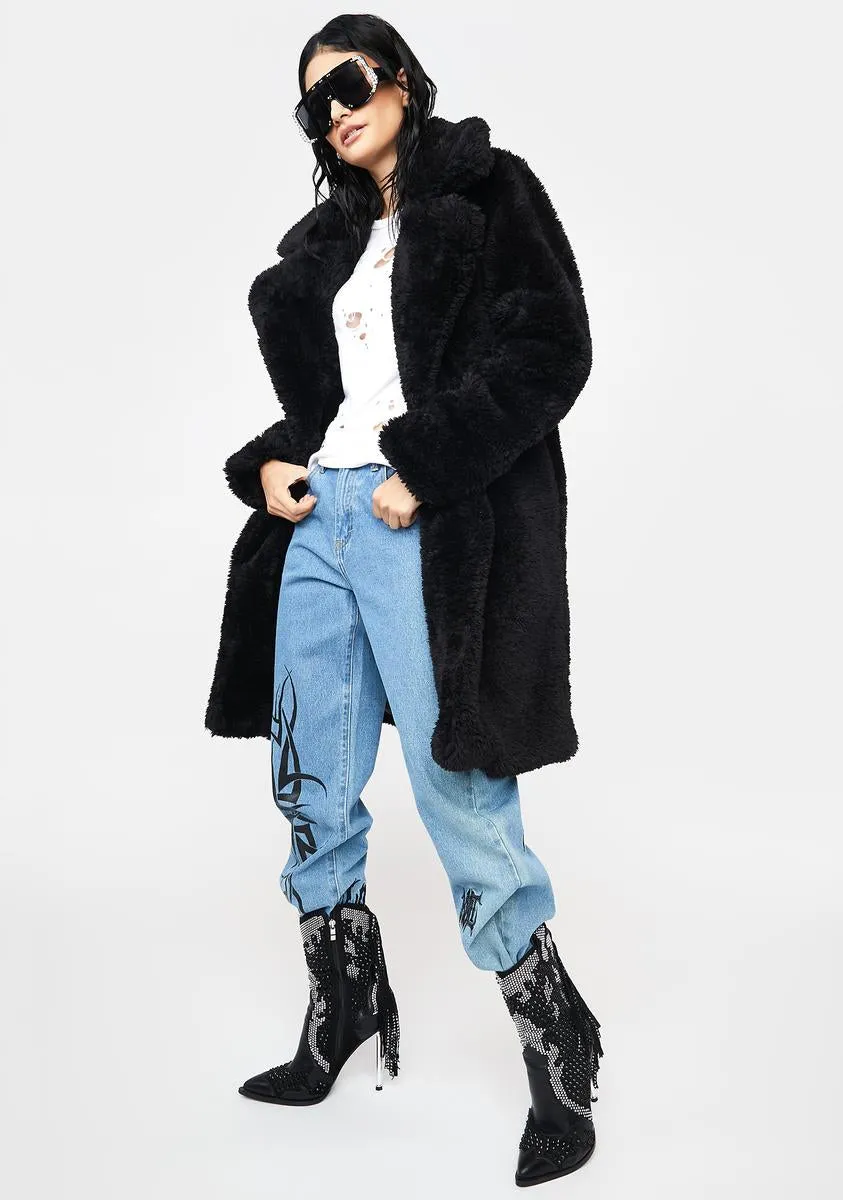 Midnight Leading You On Faux Fur Coat sold by Dolls Kill product image thumbnail 2