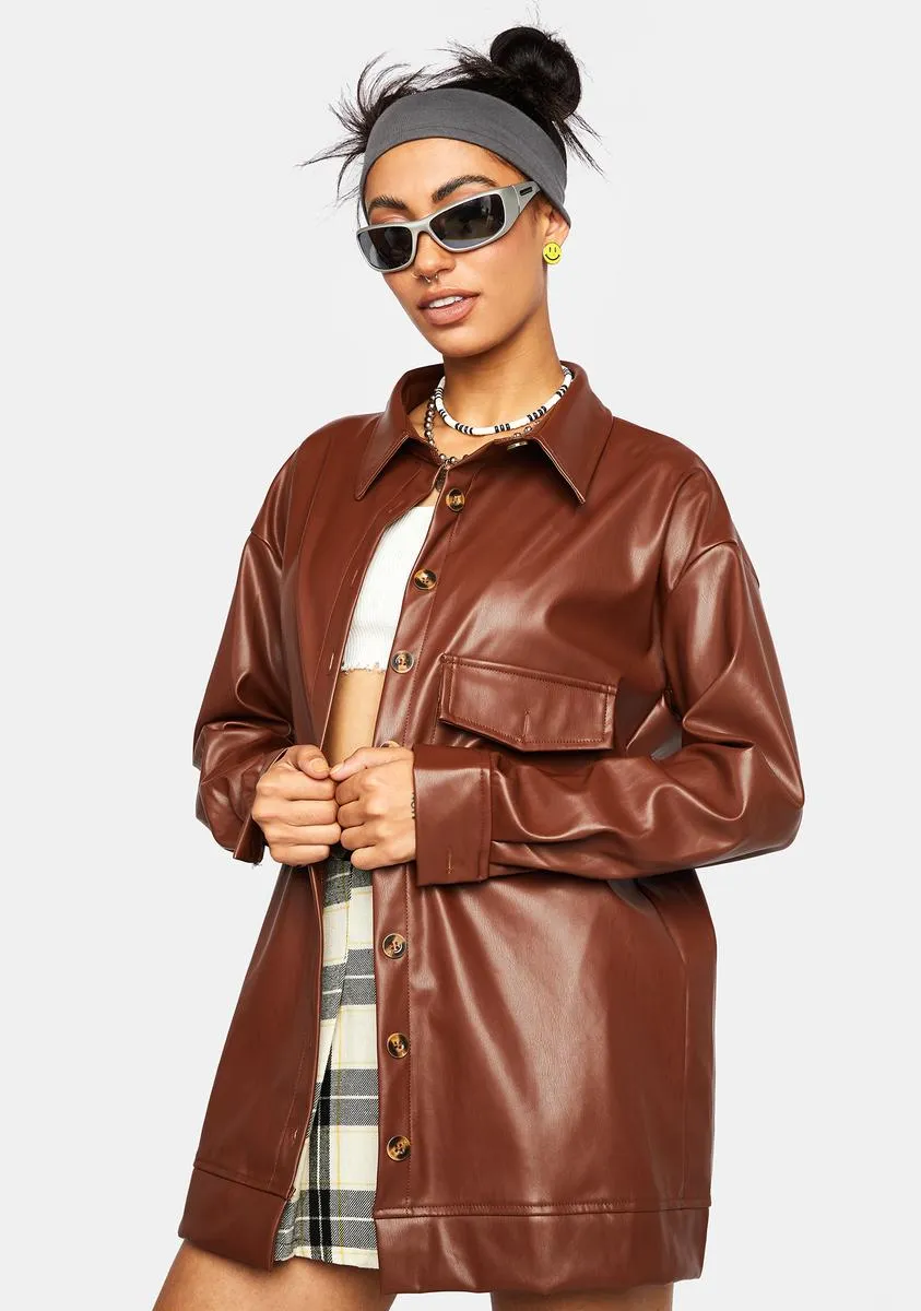 Vegan Leather Shacket sold by Dolls Kill product image thumbnail 2