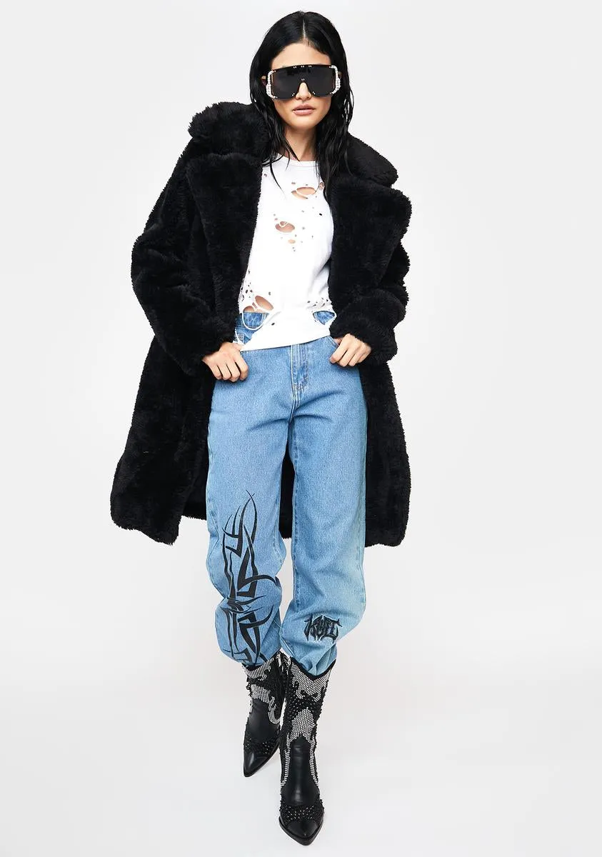 Midnight Leading You On Faux Fur Coat sold by Dolls Kill product image thumbnail 3