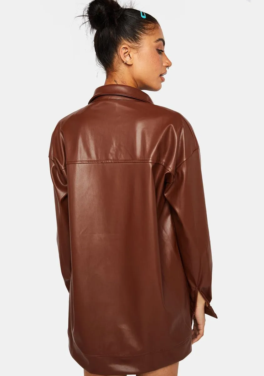 Vegan Leather Shacket sold by Dolls Kill product image thumbnail 4