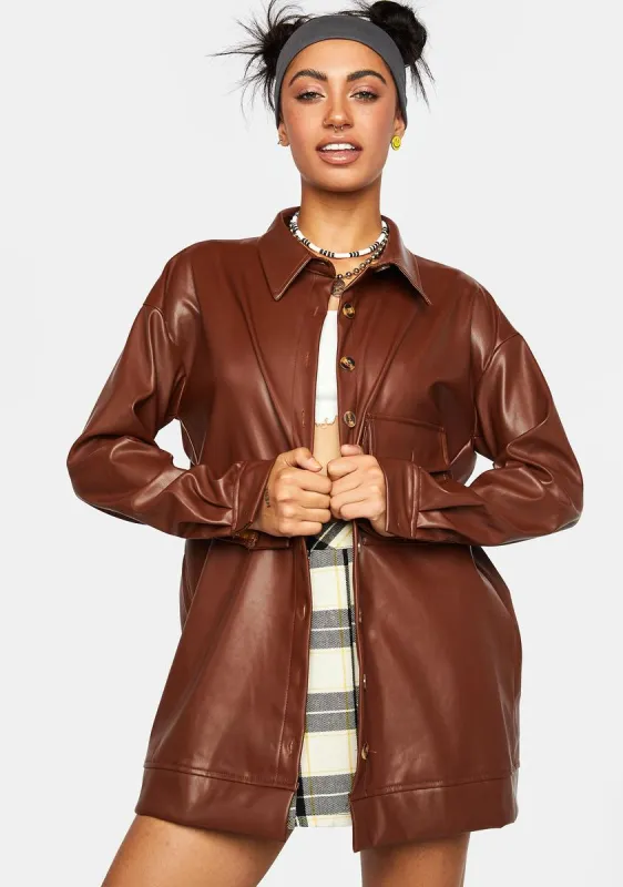 Vegan Leather Shacket sold by Dolls Kill