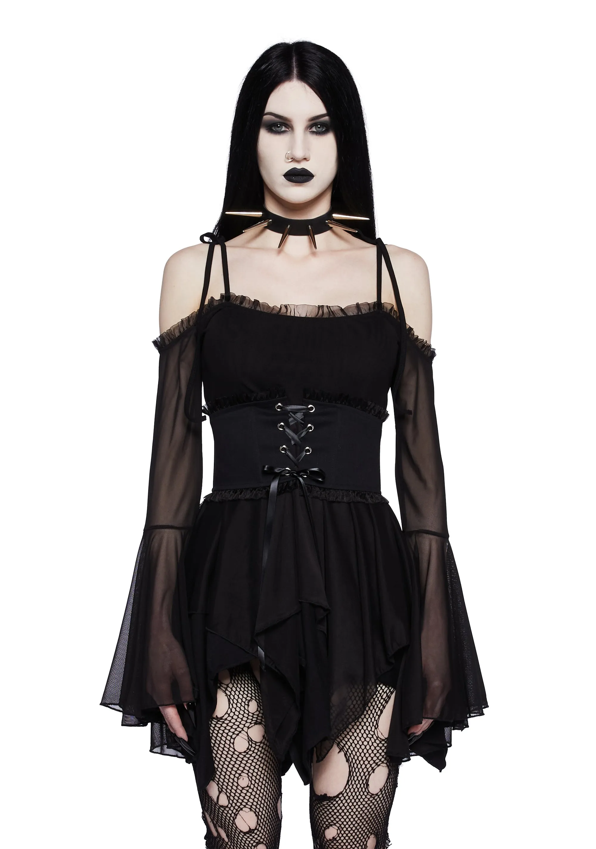 So Bewitching Corset Handkerchief Dress sold by Dolls Kill