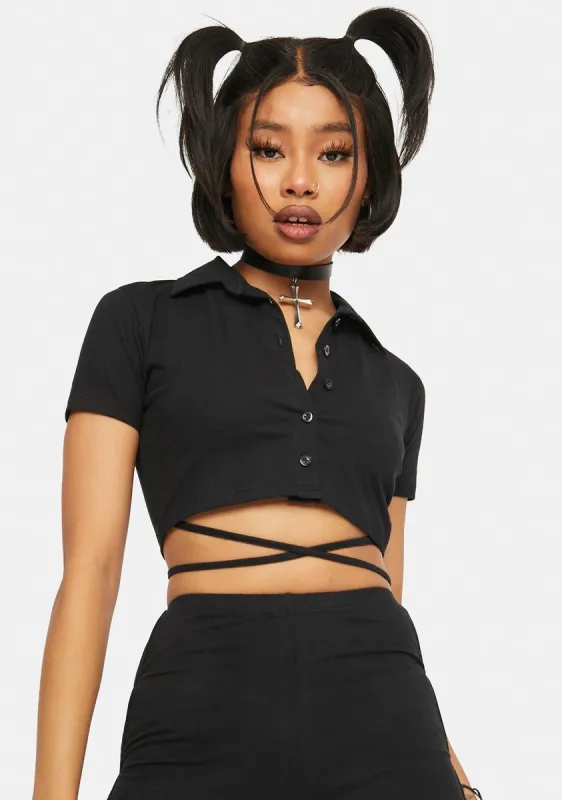 Valentina Button Up Top sold by Dolls Kill