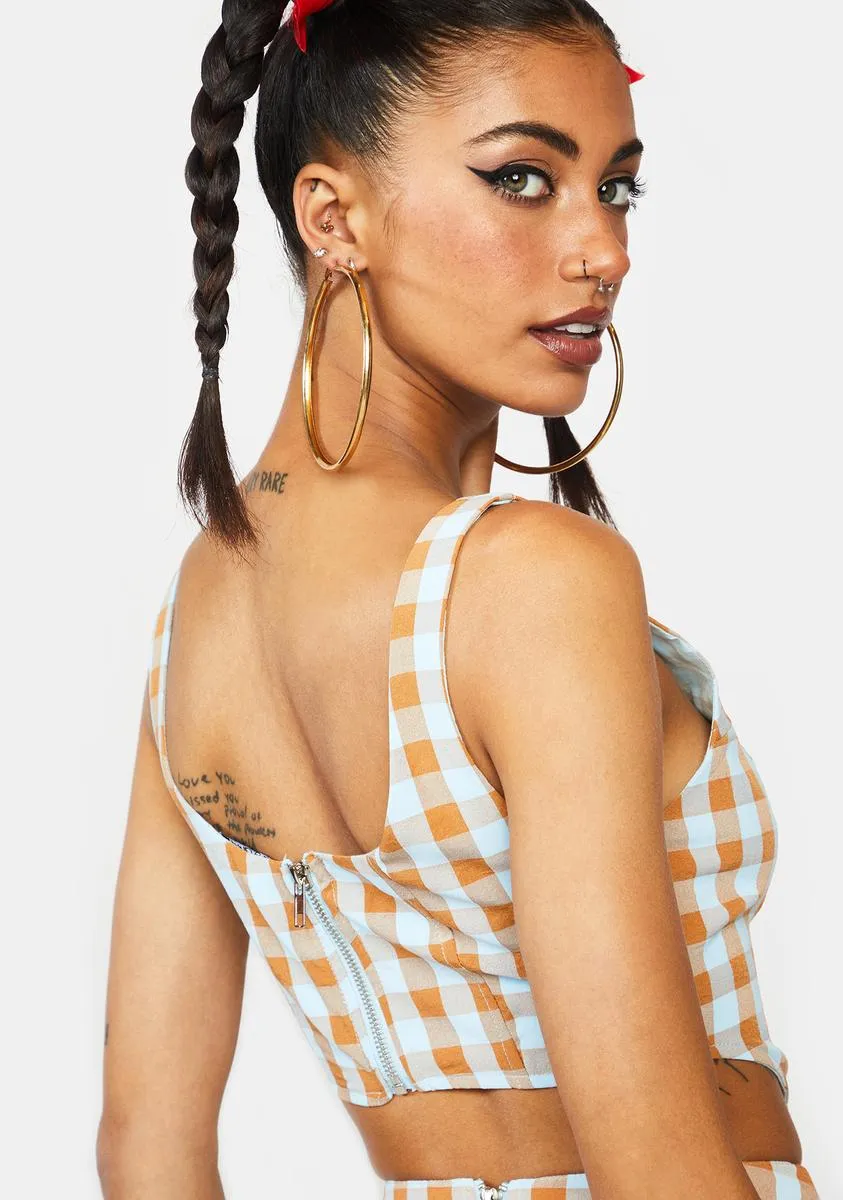 Sunset Chaser Gingham Corset Top sold by Dolls Kill product image thumbnail 4