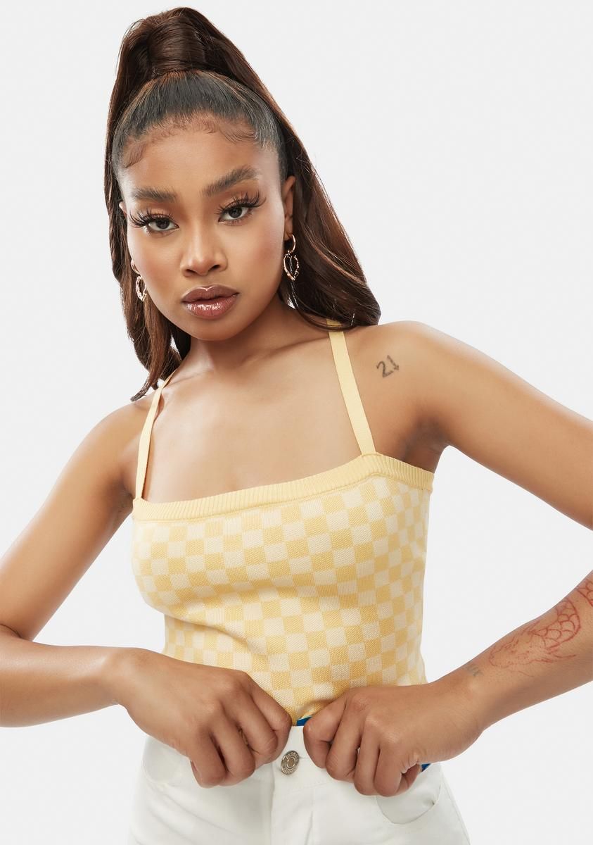 Check Yourself Knit Crop Top sold by Dolls Kill