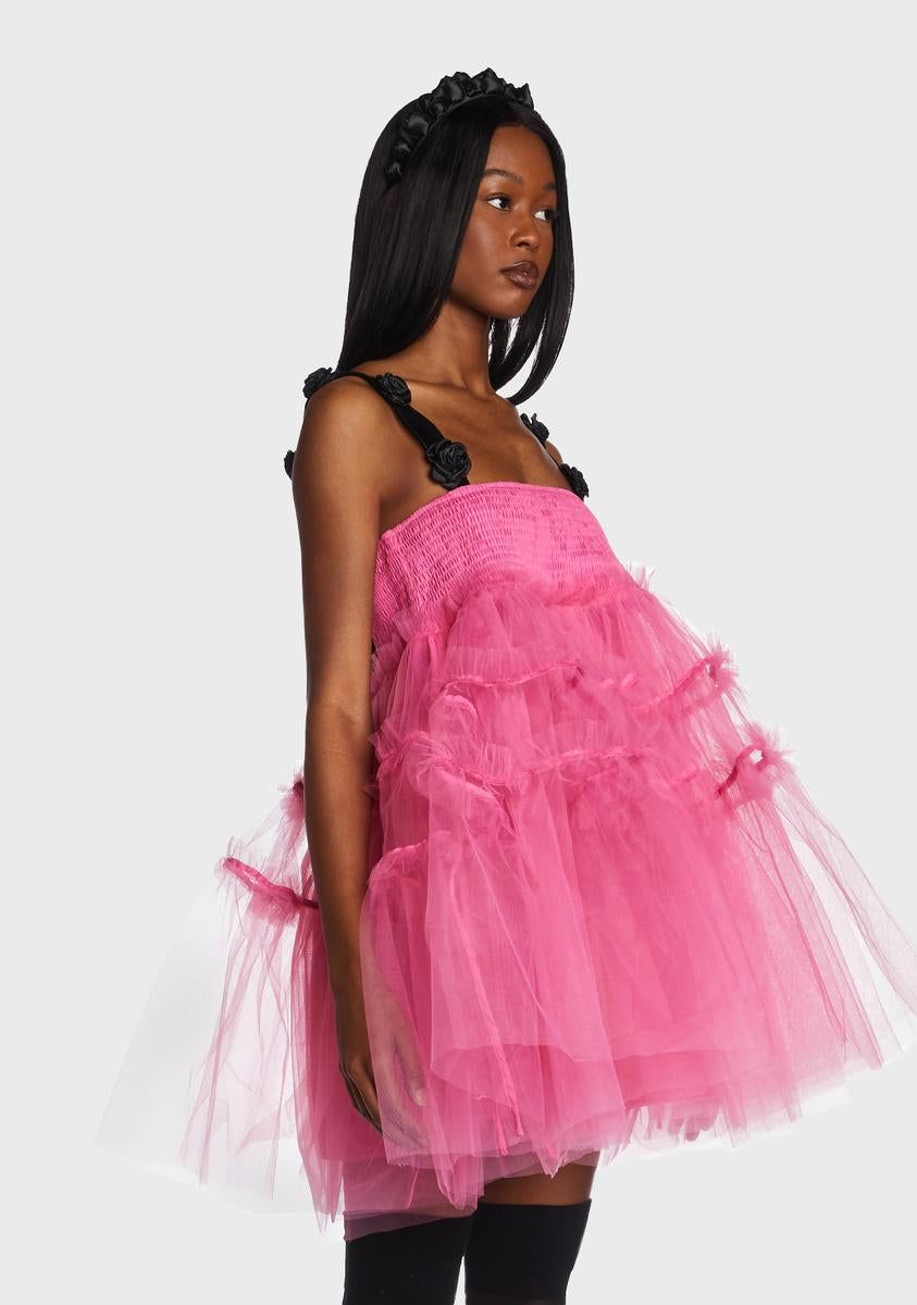 Pink Moonlight Meadow Tulle Mini Dress sold by Dolls Kill product image thumbnail 3