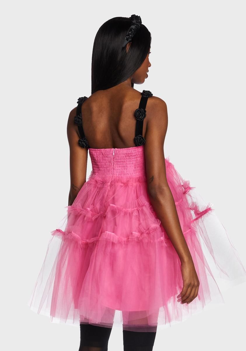 Pink Moonlight Meadow Tulle Mini Dress sold by Dolls Kill product image thumbnail 4