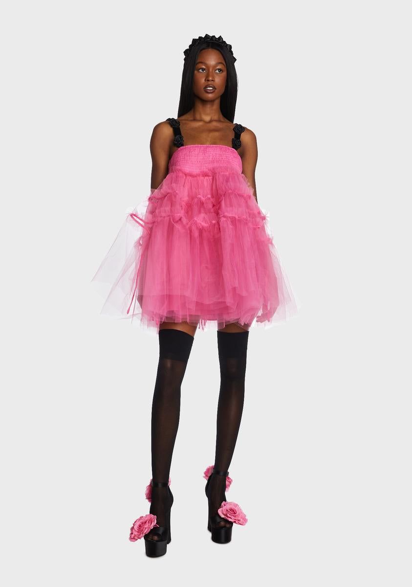 Pink Moonlight Meadow Tulle Mini Dress sold by Dolls Kill product image thumbnail 5
