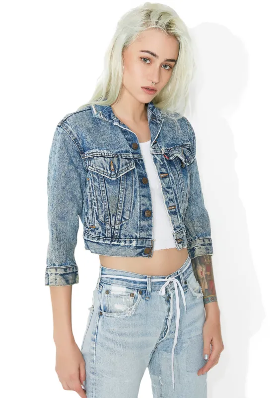 Vintage Cropped Levis Denim Jacket sold by Dolls Kill