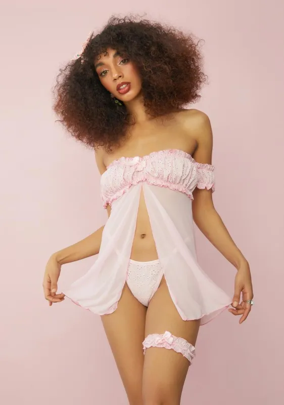 Blush Ethereal Bliss Eyelet Dress Set sold by Dolls Kill